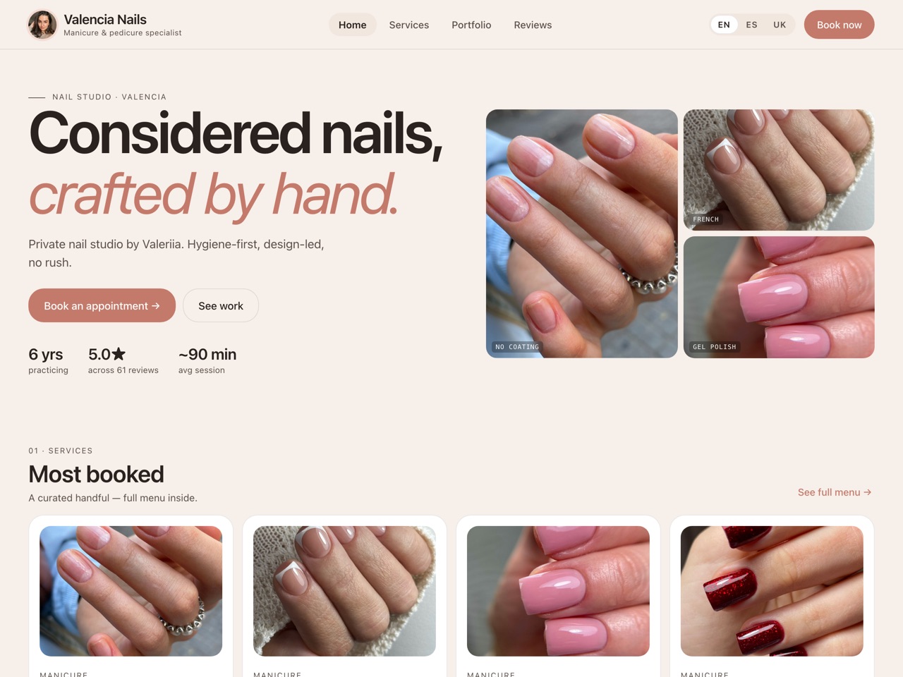 Valencia Nails website